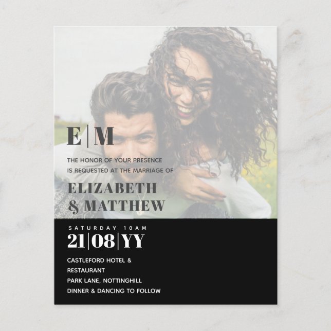 FOTO WEDING INVITATION Budget Overlay Text LeahG Flyer (Vorne)