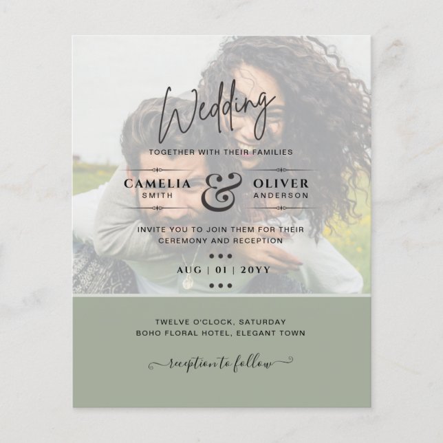 FOTO WEDING INVITATION Budget Overlay Text LeahG Flyer (Vorne)
