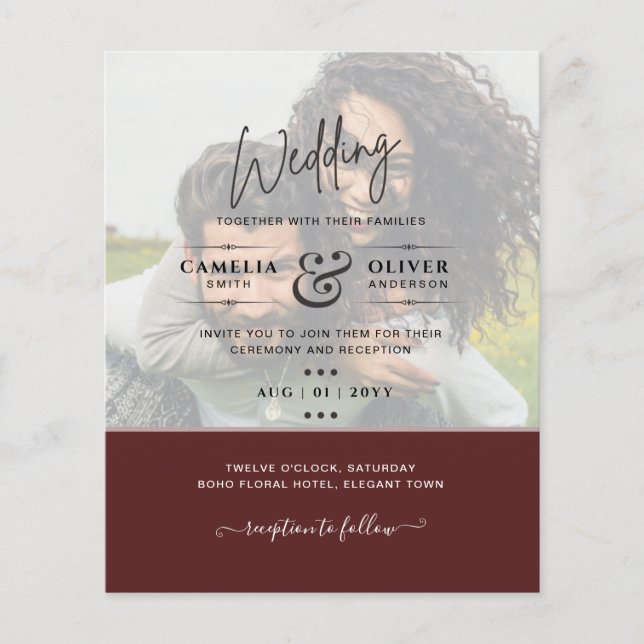 FOTO WEDING INVITATION Budget Overlay Text LeahG Flyer (Vorne)