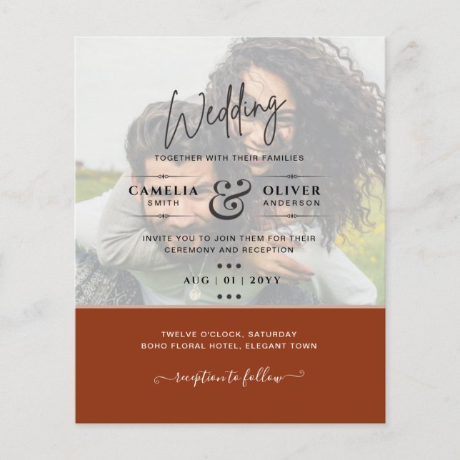 FOTO WEDING INVITATION Budget Overlay Text LeahG Flyer (Vorne)