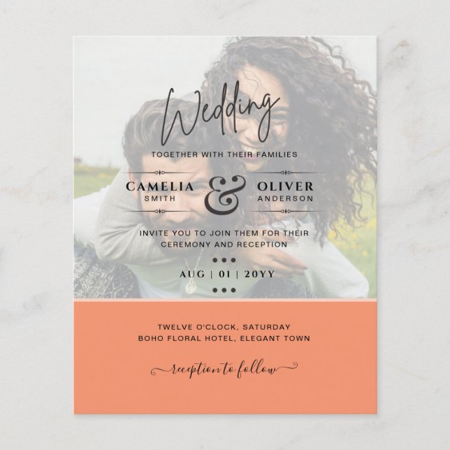 FOTO WEDING INVITATION Budget Overlay Text LeahG Flyer (Vorne)