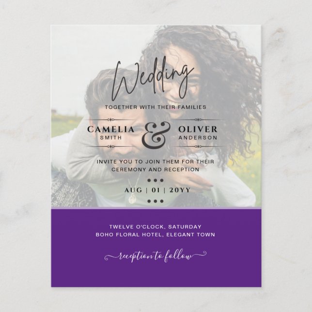 FOTO WEDING INVITATION Budget Overlay Text LeahG Flyer (Vorne)