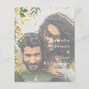 FOTO WEDING INVITATION Greenery Gold LeahG Flyer