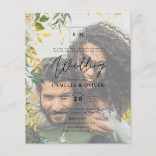 FOTO WEDING INVITATION Greenery Gold LeahG Flyer