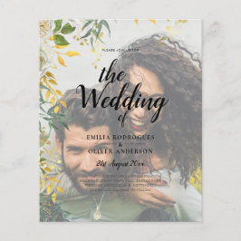 FOTO WEDING INVITATION Greenery Gold LeahG Flyer
