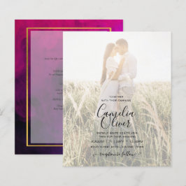 FOTO WEDING INVITATION Magenta Lila Gold INK