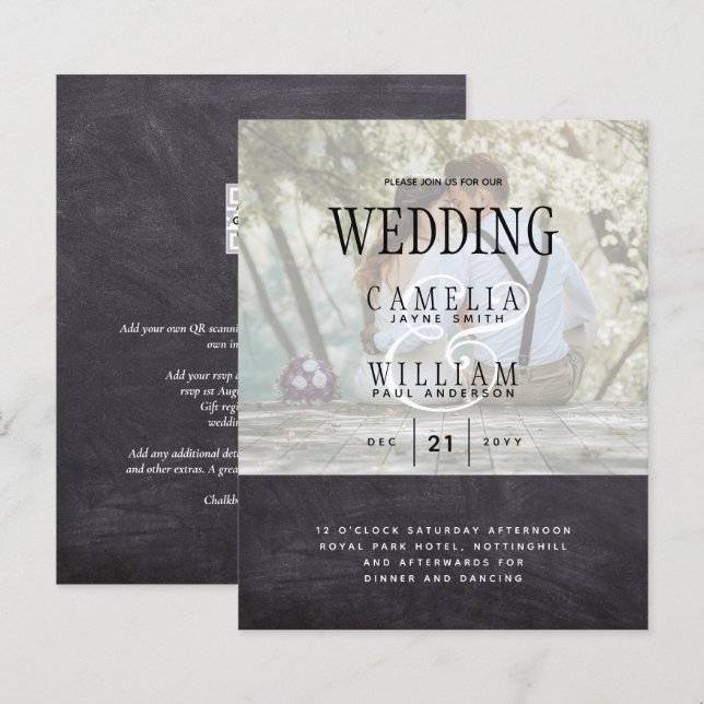 FOTO WEDING INVITATION Overlay Text LeahG HAUSHALT (Vorne/Hinten)