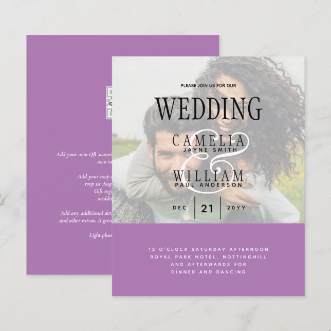 FOTO WEDING INVITATION Overlay Text LeahG HAUSHALT (Vorne/Hinten)