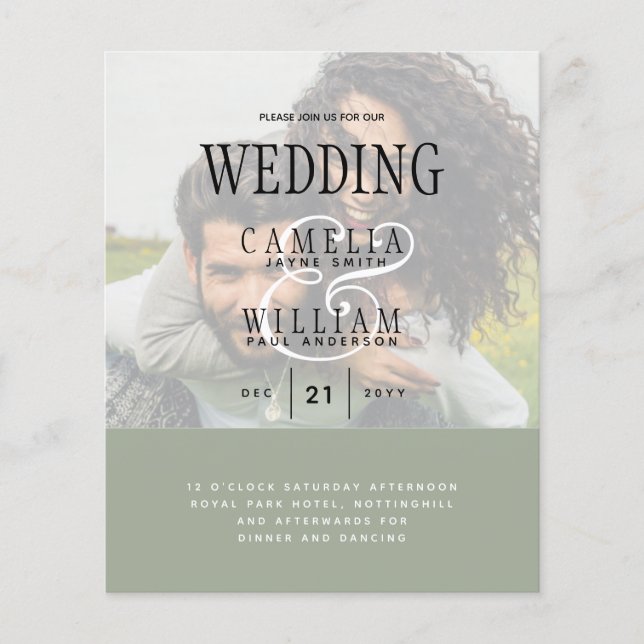 FOTO WEDING INVITATION Overlay Text LeahG HAUSHALT Flyer (Vorne)