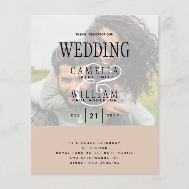 FOTO WEDING INVITATION Overlay Text LeahG HAUSHALT Flyer (Vorne)