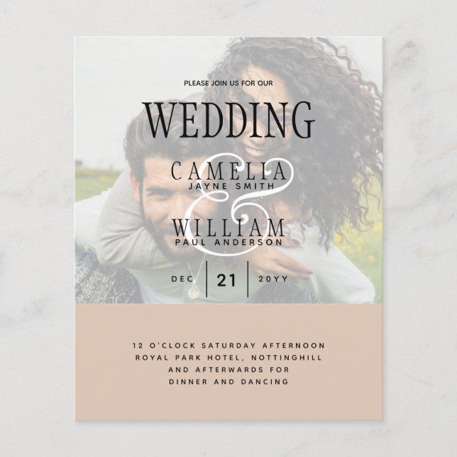 FOTO WEDING INVITATION Overlay Text LeahG HAUSHALT Flyer (Vorne)
