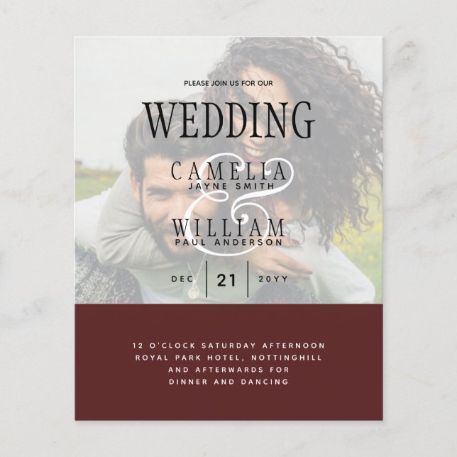 FOTO WEDING INVITATION Overlay Text LeahG HAUSHALT Flyer (Vorne)