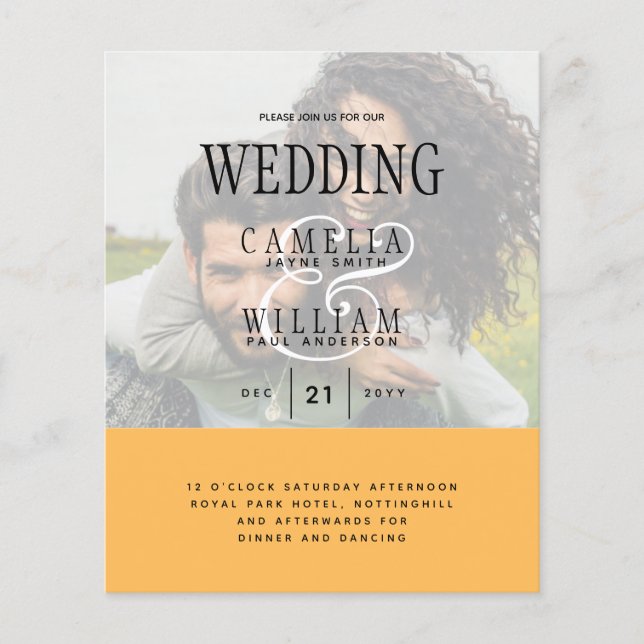 FOTO WEDING INVITATION Overlay Text LeahG HAUSHALT Flyer (Vorne)