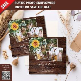 FOTO WEDING INVITATIONEN RUSTISCHE SUNFLOWERS SQUA EINLADUNG