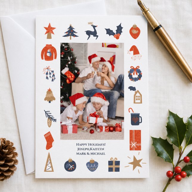 Foto Weihnachten (Christmas Illustration Photo Holiday Card)