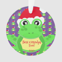 Foto Weihnachten Lila Frosch Weihnachtsmannmütze M Ornament