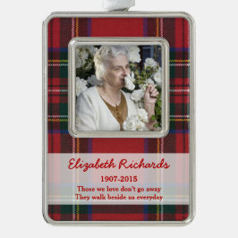 Foto Weihnachten Royal Stuart Tartan Rahmen-Ornament Silber