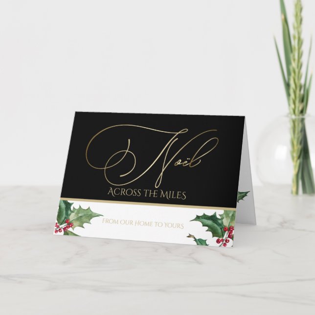 FOTO Weihnachten Watercolor Holly Red Berries Colo Karte (Vorderseite)