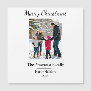 FOTO Weihnachtsfeiertage Minimal Personalisieren Magnetkarte
