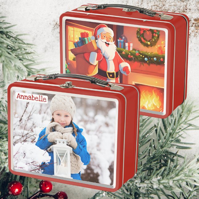 Foto | Weihnachtsgeschenke | Kinder Metall Brotdose (Front And Back)