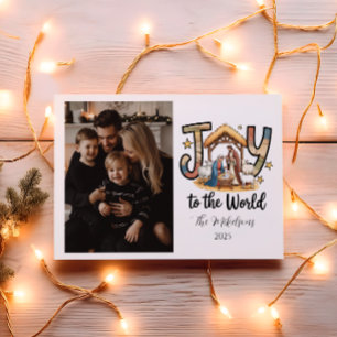 Foto-Weihnachtsgeschichte Freude der Welt Weihnach Feiertagskarte