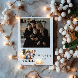Foto-Weihnachtsgeschichte Freude der Welt Weihnach Feiertagskarte