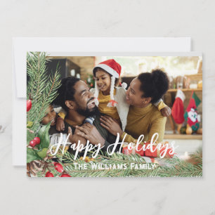 Foto Weihnachtskarte Doppelseitig Moderner Urlaub Einladung