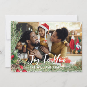 Foto Weihnachtskarte Doppelseitig Moderner Urlaub Einladung