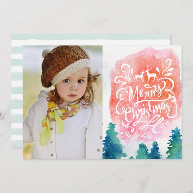 Foto Weihnachtskarte Einladung (Vorne/Hinten)