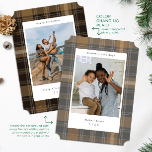 Foto-Weihnachtskarte für den Designer - Karierte F Feiertagskarte