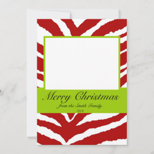 Foto Weihnachtskarte mit Zebradruck Feiertagskarte