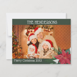 Foto Weihnachtskarte Poinsettia Weihnachtskarte Feiertagskarte