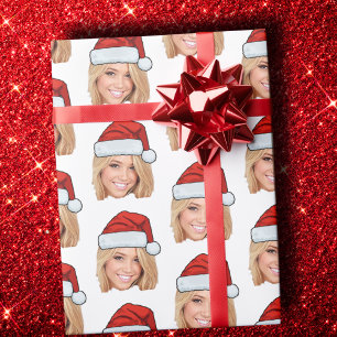Foto-Weihnachtsmannmütze Gewohnt Weihnachten Geschenkpapier