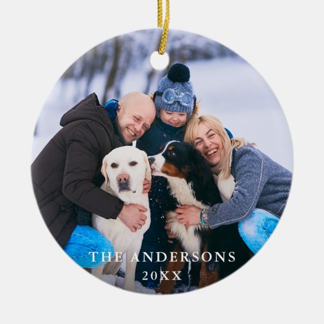 Foto Weihnachtsrunde Keramik Ornament (Vorne)