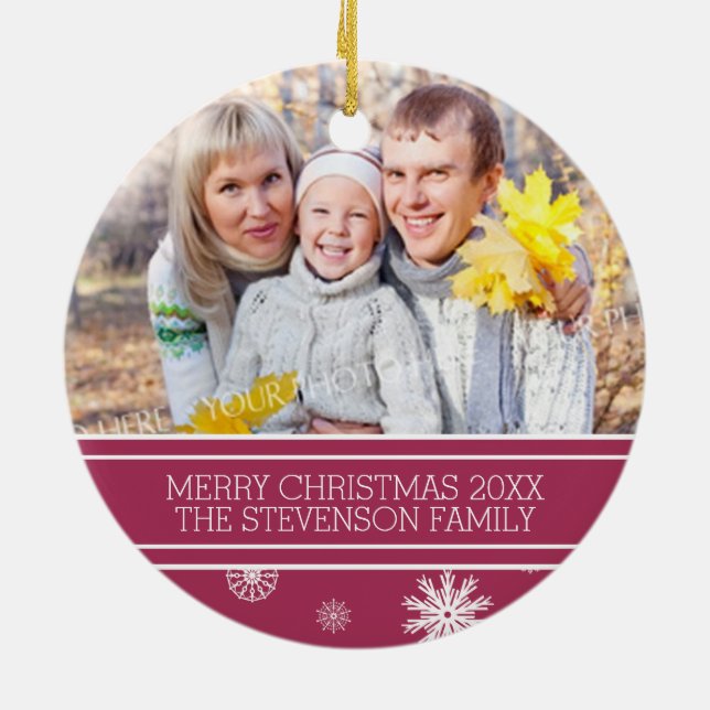 Foto Weihnachtsschmuck Burgund Schnee (Hinten)