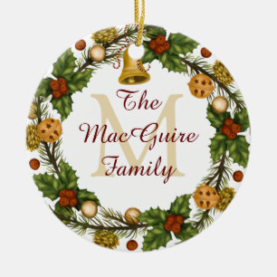 Foto Weihnachtsschmuck Vintag Wreath Monogram