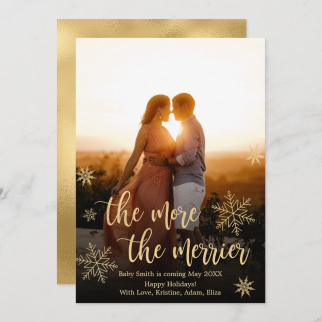 Foto Weihnachtsschwangerschaft Ankündigung (Vorne/Hinten)