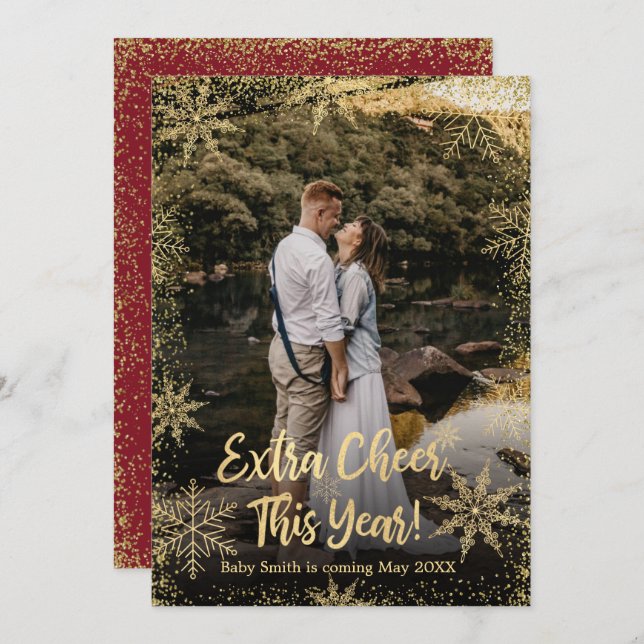 Foto Weihnachtsschwangerschaft Ankündigung (Vorne/Hinten)