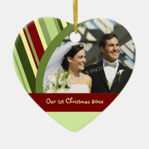 Foto-Weihnachtsverzierung des Paares erste Keramik Ornament