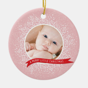 FOTO-WEIHNACHTSverzierung:: Winterlaub 3 Keramik Ornament