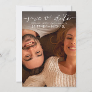 Foto Weiß Save the Date handschriftlich