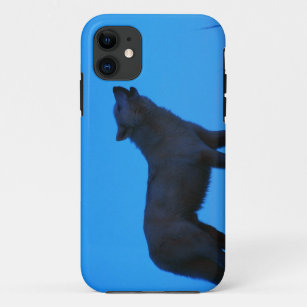 Foto, weißer Wolf, der nachts, Farbe, hoch heult Case-Mate iPhone Hülle