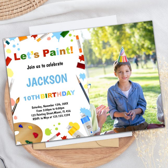 Foto Weißes Kleid für Mess Paint Einladungen (Photo White Dress For Mess Paint Invitations)