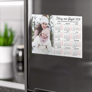 Foto Weißkalender 2026 Magnetkarte Magneteinladung