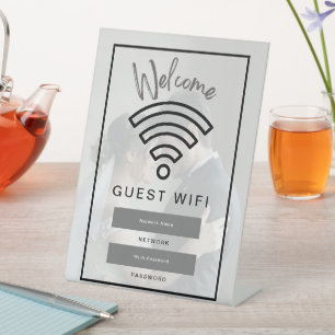 Foto Welcome Guest Wifi Kennwort Sockelschild