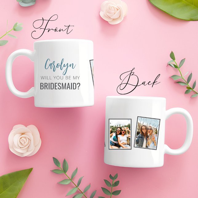 Foto "Werden Sie meine Bridesmaid? Kaffeetasse (Front and Back Of Will You Be My Bridesmaid Mug gift for bridal party)