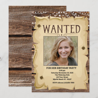 Foto Western Funny Gewollt Poster Geburtstagsparty Einladung