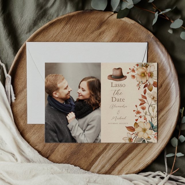 Foto Western Land Bohemische Blumenhochzeit Save The Date (Von Creator hochgeladen)