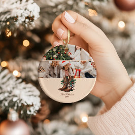 Foto Western-Schleife und Stiefel Weihnachten  Keramik Ornament