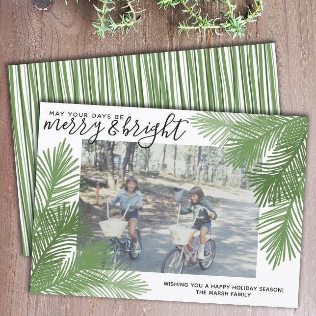 Foto Whimsical Branches Calligraphy Weihnachten (Photo card with whimsical branches)